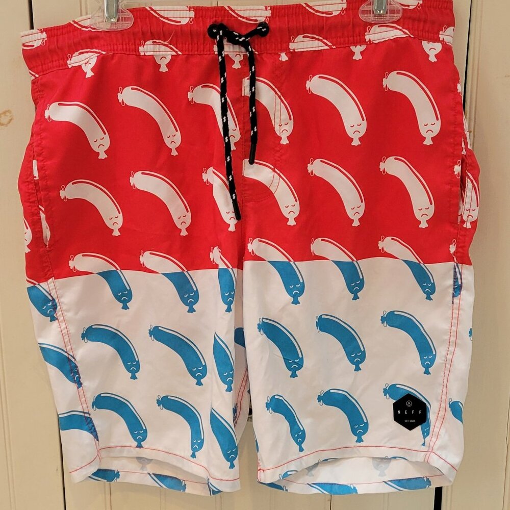 Patriotic Wiener Hot Dog Swim Trunks